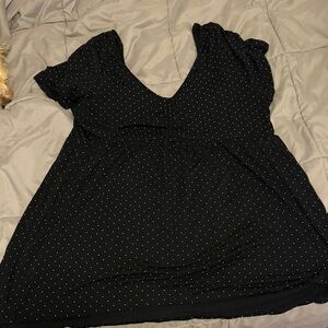 Torrid Black and White Polka Dot Blouse